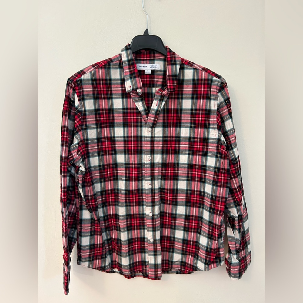 Men's Old Navy Everyday Plaid Button Down Shirt (XL)